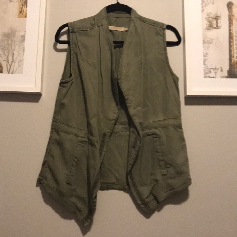 Olive waterfall vest